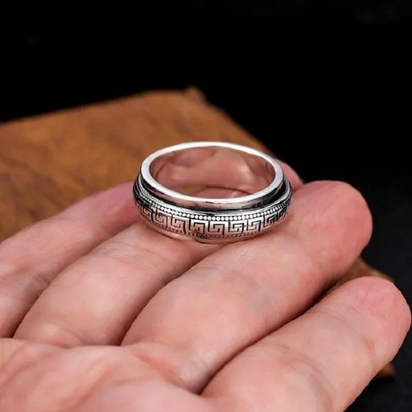 Anillo Giratorio en Plata para Hombres