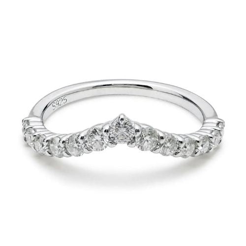 Anillo V de Plata para Mujer