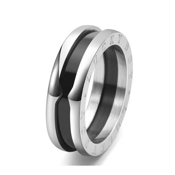 Anillo de Acero Inoxidable Negro para Hombres