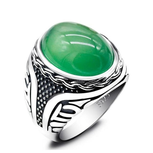 Anillo de Hombre con Piedra Verde