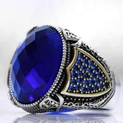 Anillo de Piedra Azul para Hombre