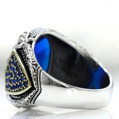 Anillo de Piedra Azul para Hombre