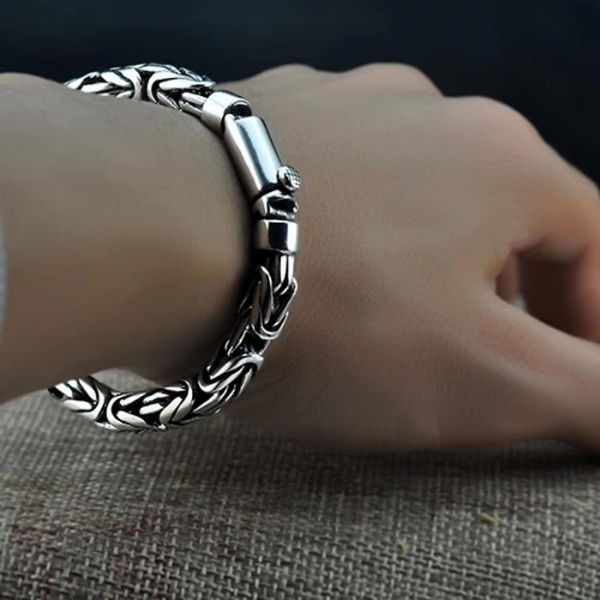 Pulsera Para Hombres De Plata Auténtica