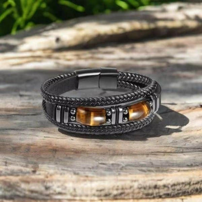 Pulsera de Cuero Auténtico para Hombres