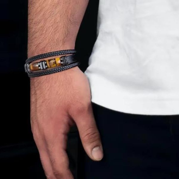 Pulsera de Cuero Auténtico para Hombres