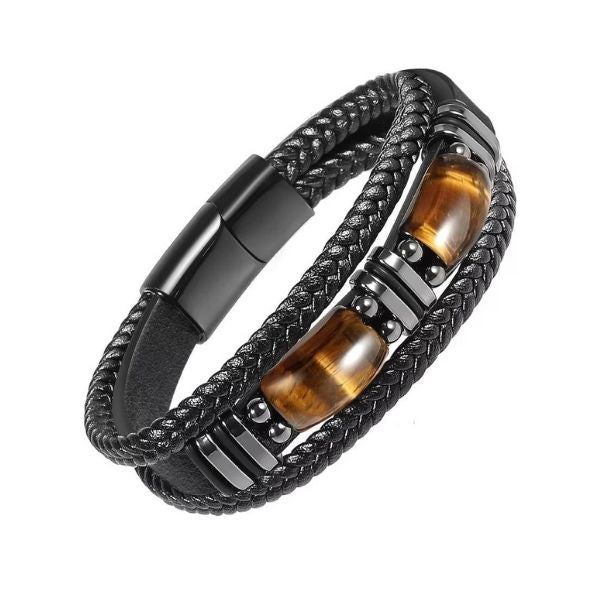 Pulsera de Cuero Auténtico para Hombres