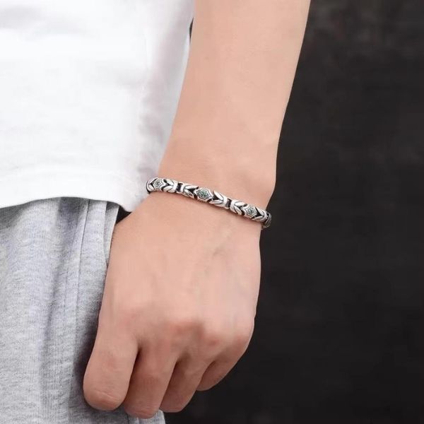 Pulsera de Plata Verdadera para Hombre